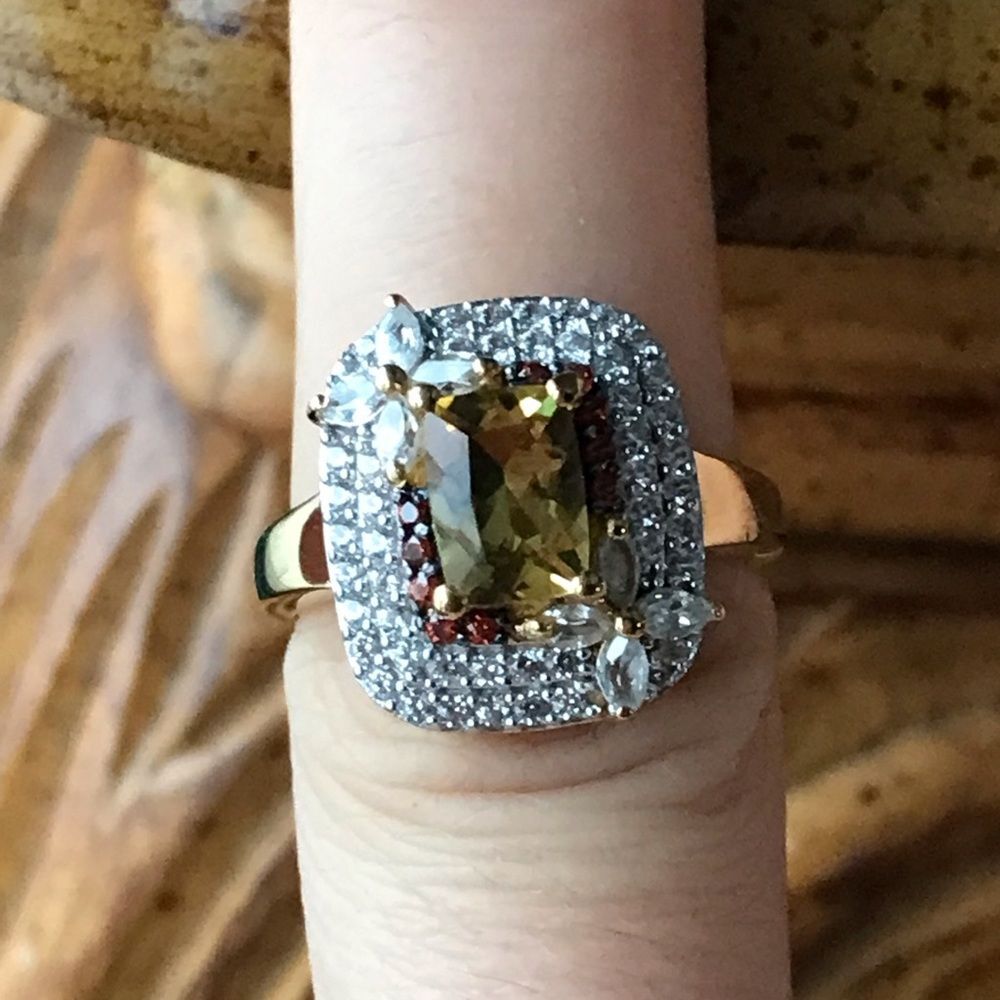 Natural Heliodor Sterling Silver Ring Size 5